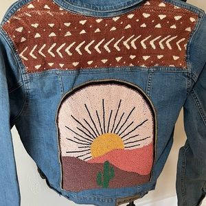 Brand new - hand beaded Levi’s jean jacket size Large